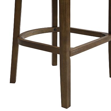 Christopher Knight Home Bar Stool with Cutout Barrel Back & Upholstered U-Shaped Seat Set of 2