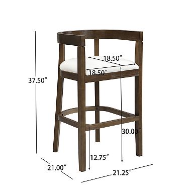 Christopher Knight Home Bar Stool with Cutout Barrel Back & Upholstered U-Shaped Seat Set of 2