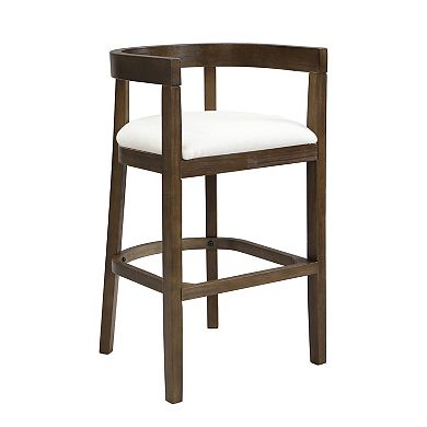 Christopher Knight Home Bar Stool with Cutout Barrel Back & Upholstered U-Shaped Seat Set of 2