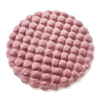 Modern Geometric Round Area Rug, Soft Shaggy Circle Rug, Non-Slip Plush Carpet 20"x20"