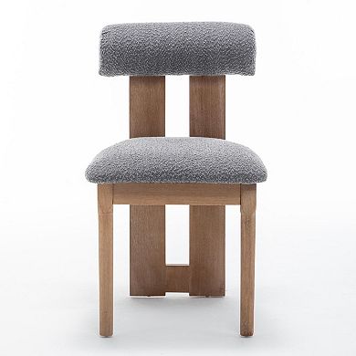 SEYNAR Modern Linen Upholstered Dining Chairs with Bolster Backrest