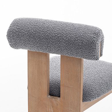 SEYNAR Modern Linen Upholstered Dining Chairs with Bolster Backrest