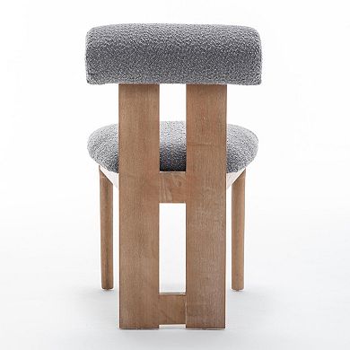 SEYNAR Modern Linen Upholstered Dining Chairs with Bolster Backrest