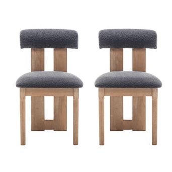 SEYNAR Modern Linen Upholstered Dining Chairs with Bolster Backrest