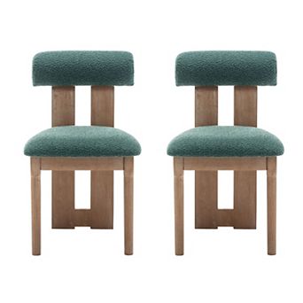 SEYNAR Modern Linen Upholstered Dining Chairs with Bolster Backrest