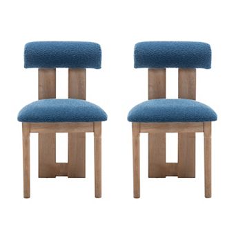 SEYNAR Modern Linen Upholstered Dining Chairs with Bolster Backrest