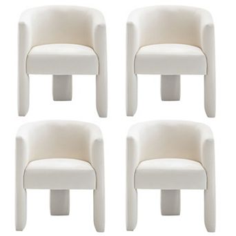 SEYNAR Modern Velvet Dining Chair Upholstered Barrel Chair Living Room Soft Club Chairs