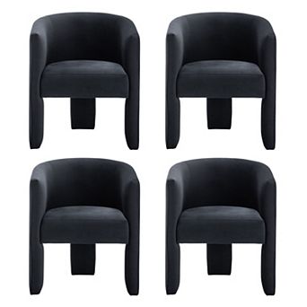 SEYNAR Modern Velvet Dining Chair Upholstered Barrel Chair Living Room Soft Club Chairs
