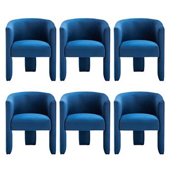 SEYNAR Modern Velvet Dining Chair Upholstered Barrel Chair Living Room Soft Club Chairs