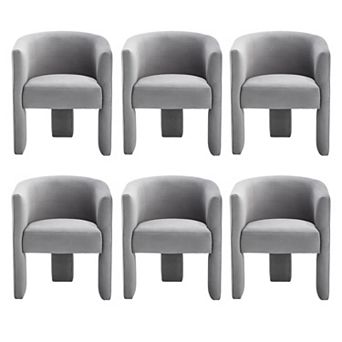 SEYNAR Modern Velvet Dining Chair Upholstered Barrel Chair Living Room Soft Club Chairs