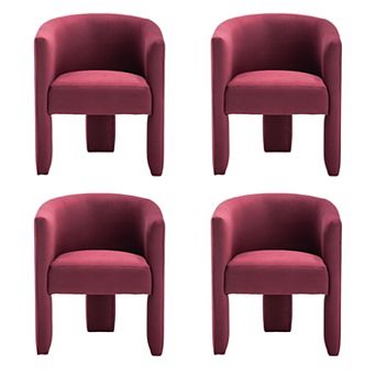 SEYNAR Modern Velvet Dining Chair Upholstered Barrel Chair Living Room Soft Club Chairs