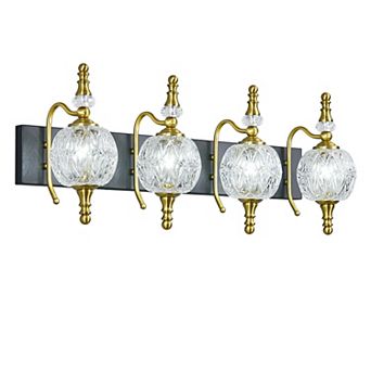 ZLAIQB 27.95" 4-Light Vintage Glass Crystal Bathroom Vanity Light