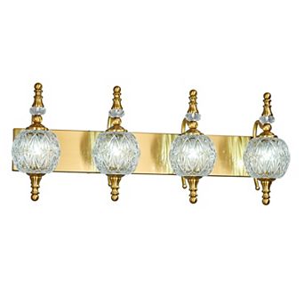 ZLAIQB 27.95" 4-Light Vintage Glass Crystal Bathroom Vanity Light