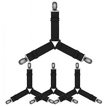 Bed Sheet Holder Straps Adjustable Triangle Non-Slip Elastic Mattress Corner Clips Set of 4