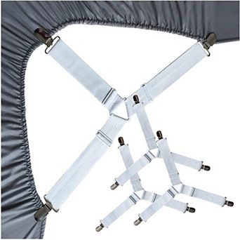 Bed Sheet Holder Straps Adjustable Triangle Non-Slip Elastic Mattress Corner Clips Set of 4