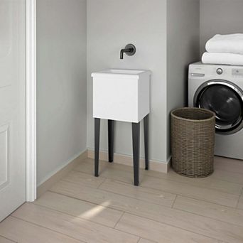 Kulm Utility Tub with 4 Legs and Large Wash Basin, White