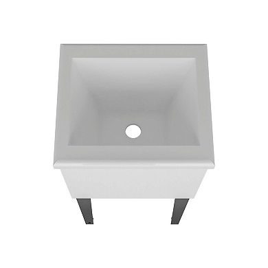 Kulm Utility Tub with 4 Legs and Large Wash Basin, White