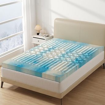 YIORTWO 4 Inch Memory Foam Mattress Topper Cooling Gel Plush Support
