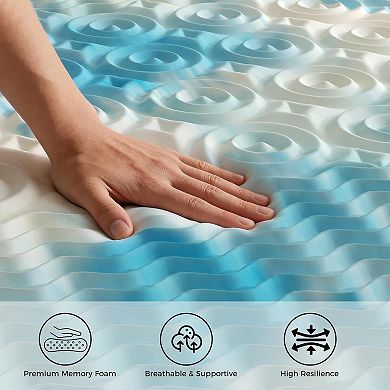 YIORTWO 4 Inch Memory Foam Mattress Topper Cooling Gel Plush Support