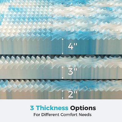 YIORTWO 4 Inch Memory Foam Mattress Topper Cooling Gel Plush Support