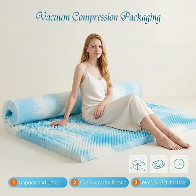 YIORTWO 3 Inch Memory Foam Mattress Topper Cooling Gel Medium Soft