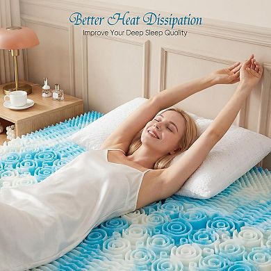 YIORTWO 3 Inch Memory Foam Mattress Topper Cooling Gel Medium Soft
