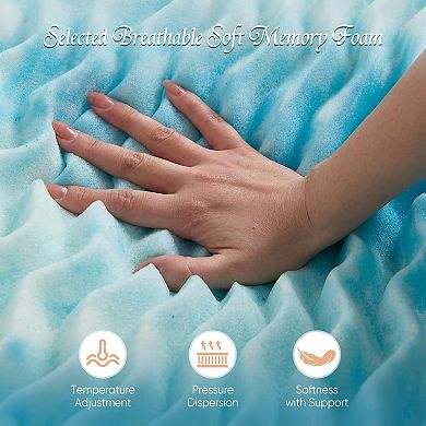 YIORTWO 3 Inch Memory Foam Mattress Topper Cooling Gel Medium Soft