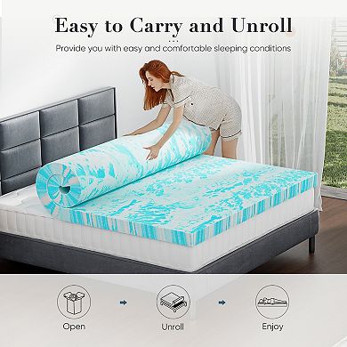 YIORTWO 3 Inch Memory Foam Mattress Topper Cooling Gel Pressure Relief