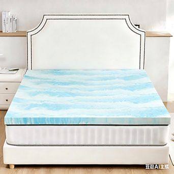 YIORTWO 2 Inch Memory Foam Mattress Topper Cooling Gel Swirl