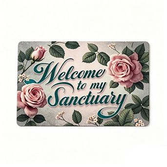 Welcome Sanctuary Rose Floor Mat Warm Cozy Entrance Welcome Rug