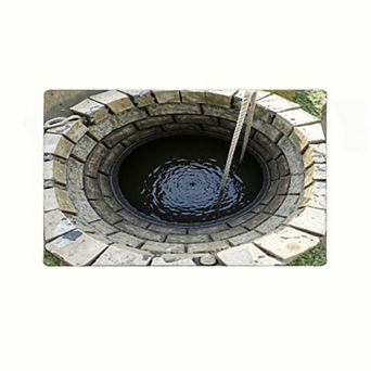 Vintage Stone Brick Old Well Floor Mat Creative 3D Visual Rug