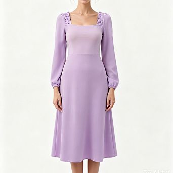 Women's Maternity Dress Square Neck Long Sleeve Loose Casual Daily Outdoor Occasions