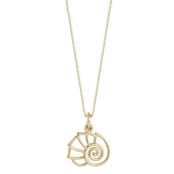 LUMINOR GOLD 14k Gold Nautilus Shell Pendant Necklace