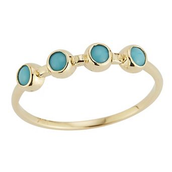 LUMINOR GOLD 14k Gold Composite Turquoise Bezel-Set Ring