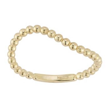 LUMINOR GOLD 14k Gold Beaded Wave Ring