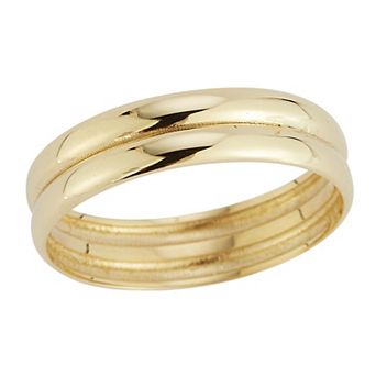 LUMINOR GOLD 14k Gold Concave Double Band Ring