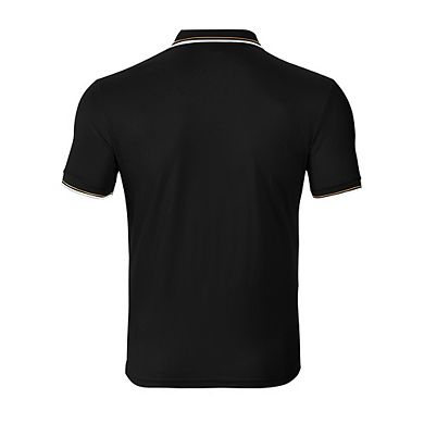 Men Striped Trim Collared Short Sleeve Knit Top Slim Fit Casual Golf Button Shirt