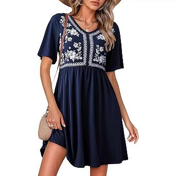 Women's Western Boho Floral Flowy Summer Dresses Cowgirl Country Concert Vacation Outfits