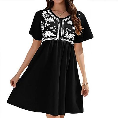 flowy western dresses Women's Vintage Pastoral Flower Long Dress Sexy V-Neck Long Sleeve Dress Fall Casual Maxi Dress,Green,S at Amazon Women's Clothing store The classic collared neckline and full button Black Flowy Layered Ruffle Chiffon