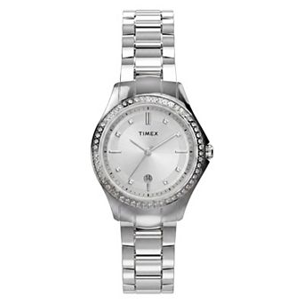 Timex® Celine Women's 30mm Stainless Steel Crystal Bezel Bracelet Watch - TW6A04500