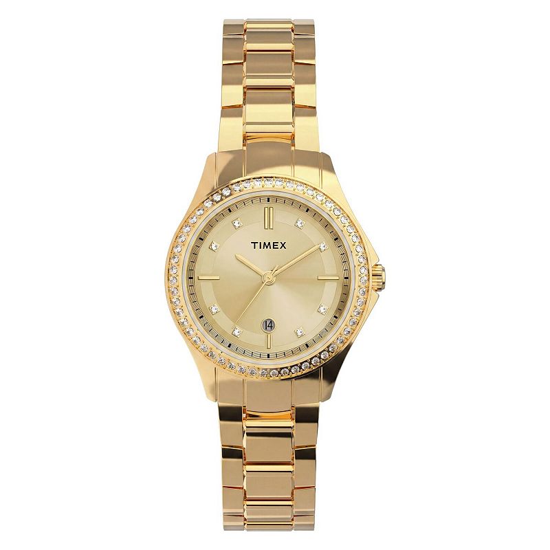 Timex® Celine Women's 30mm Gold Tone Crystal Bezel Bracelet Watch - TW6A04600