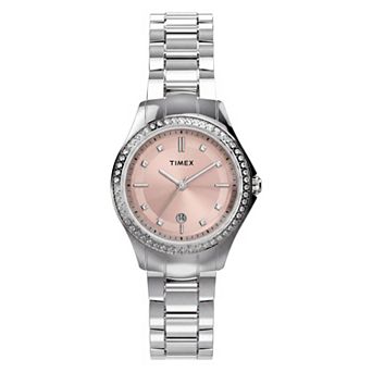 Timex® Celine Women's 30mm Stainless Steel Crystal Bezel Bracelet Watch - TW6A05800