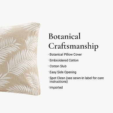 Harbor House Ella Botanical Embroidered Cotton Pillow Cover