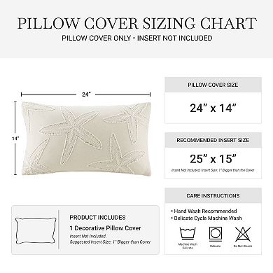 Harbor House Lily Starfish Embroidered Cotton Blend Pillow Cover