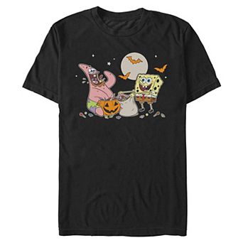 Men's Nickelodeon SpongeBob And Patrick Eating Treats Halloween Graphic Tee