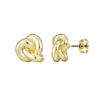 Adornia 14k Gold Flash Plated Chubby Knot Stud Earrings