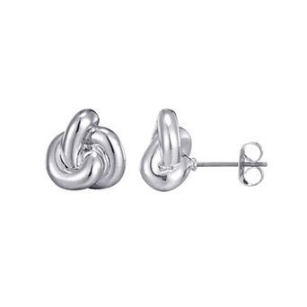 Adornia Silver Tone Chubby Knot Stud Earrings
