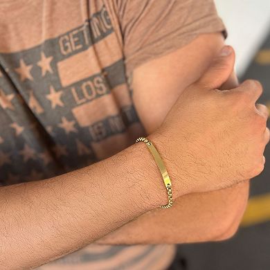 Adornia Tarnish Resistant 18k Gold Flash Plated ID Bracelet