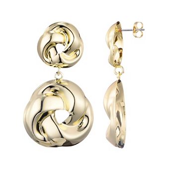 Adornia 14k Gold Flash Plated Double Knot Drop Earrings
