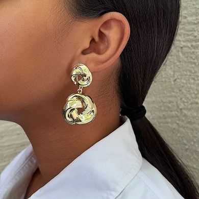 Adornia 14k Gold Flash Plated Double Knot Drop Earrings